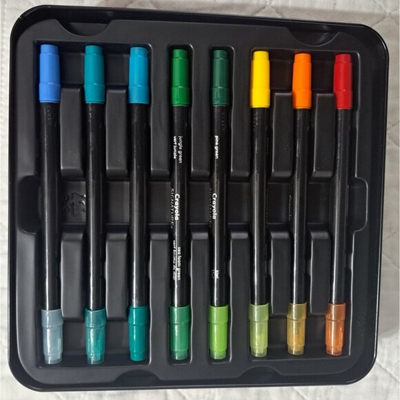 Crayola Signature Double Tip Brush and Detail Marker Set Complete w/Tin - Picture 2 of 5